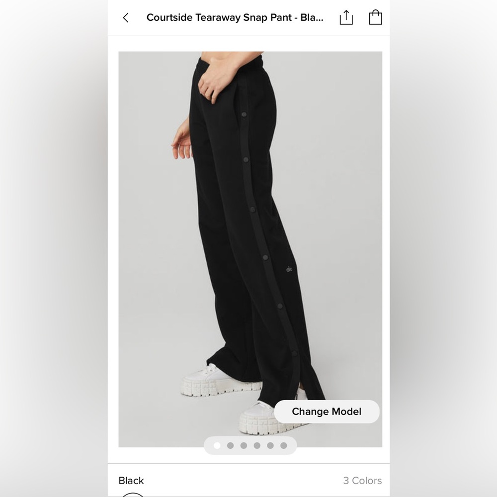 NWT Alo Yoga Accolade Courtside Tearaway Snap Pants